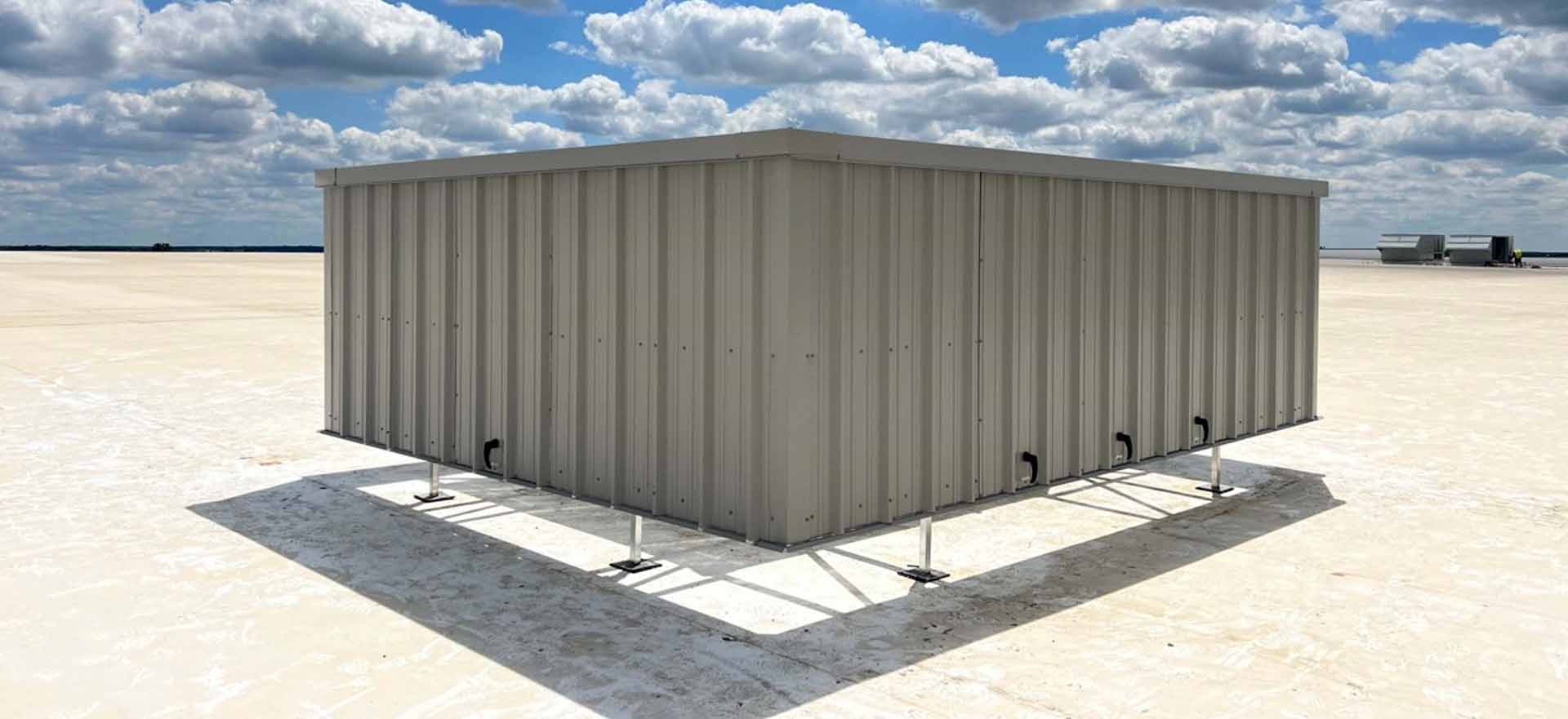 Custom rooftop unit screening installation